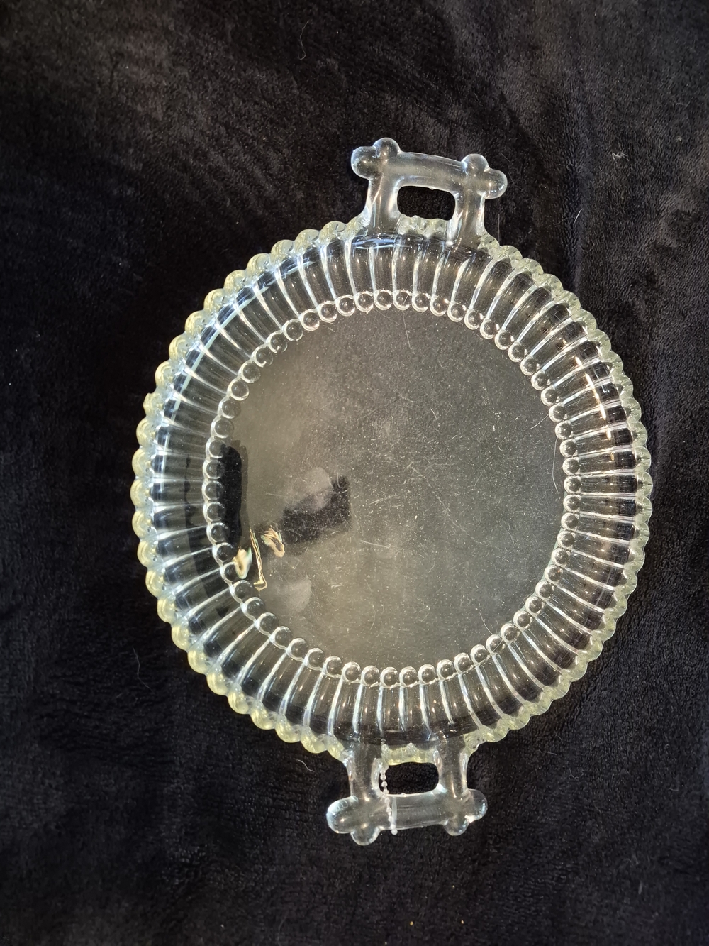 ​Vintage Clear Glass "Petal" Scalloped Serving Plate - 9.5"